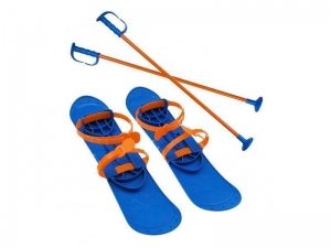 DETSKE LYZE-SET BIG FOOT modre - KLUZ-SKI42-1