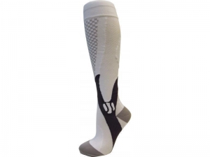 Kompr.ponožky Checker biele v.45+ - PONOZKY-4-XL