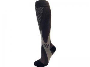 Kompr.ponožky Checker čierne v.45+ - PONOZKY-3-XL